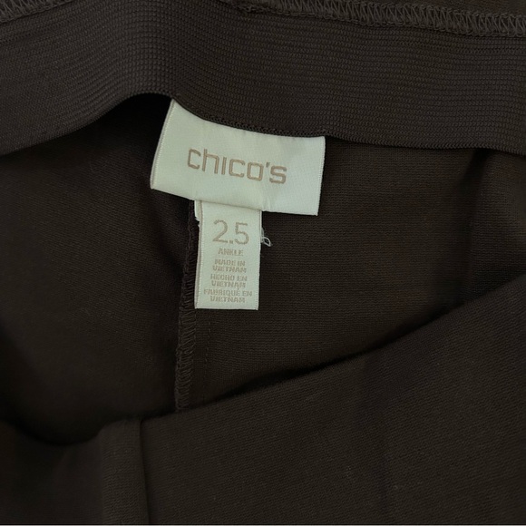 Chicos Pull-on Slim Ankle Dark Chocolate Brown Pants Size 2.5 - Picture 9 of 9